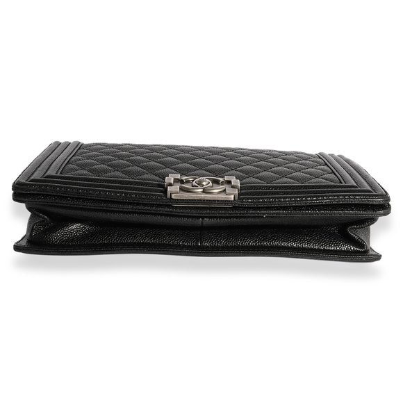Chanel Black Quilted Caviar Medium Boy Bag - Picture 5 of 8